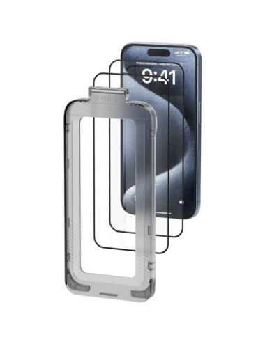 Pack de 2 Protectores de Pantalla de Cristal Templado Vention KUPTCB-20 para iPhone 16 Pro + Herramienta de Instalación Antipolv