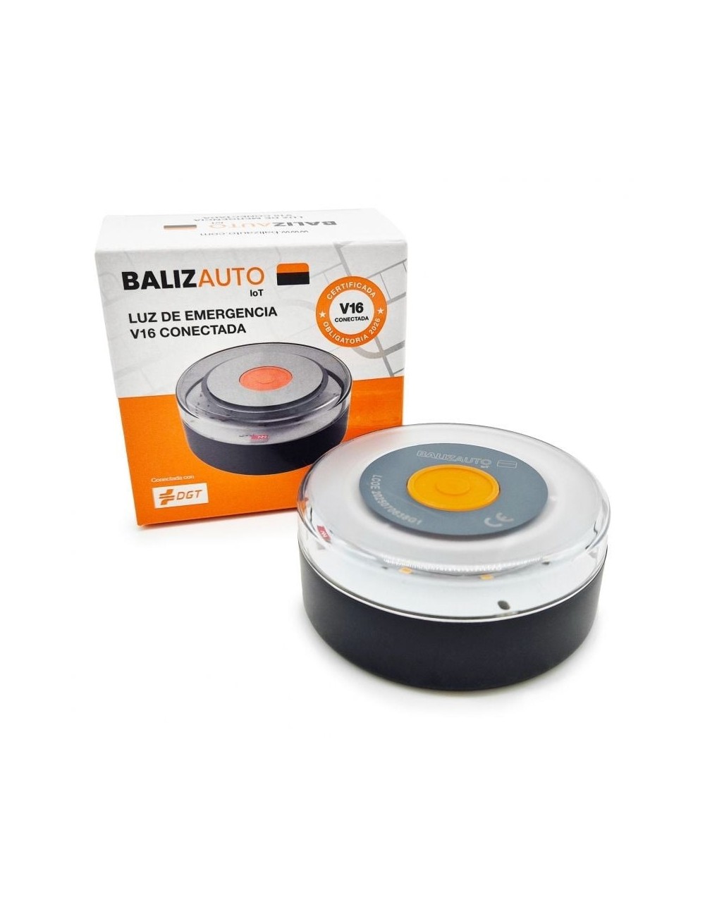 Luz baliza de emergencia para coche Balizauto Connected V16 PD-000093/ Homologada/ Base Imantada/ Geolocalizable/ Funciona a Pil
