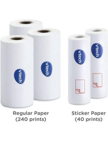 Pack 5 Rollos Papel Térmico VTech para Cámara Print Cam/ 3 Rollos Térmicos y 2 Rollos Pegatina