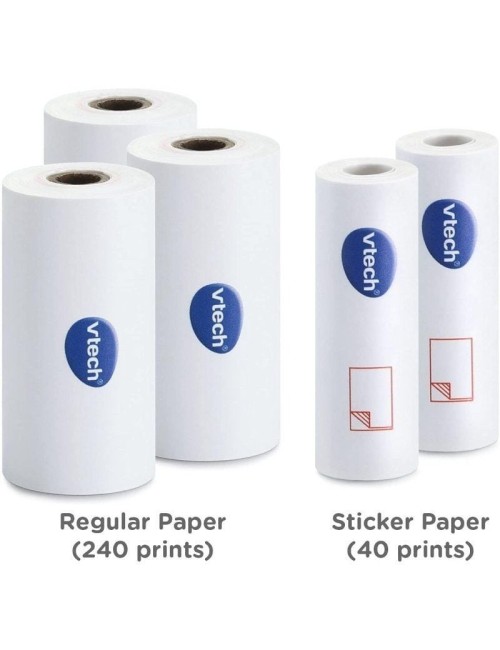 Pack 5 Rollos Papel Térmico VTech para Cámara Print Cam/ 3 Rollos Térmicos y 2 Rollos Pegatina