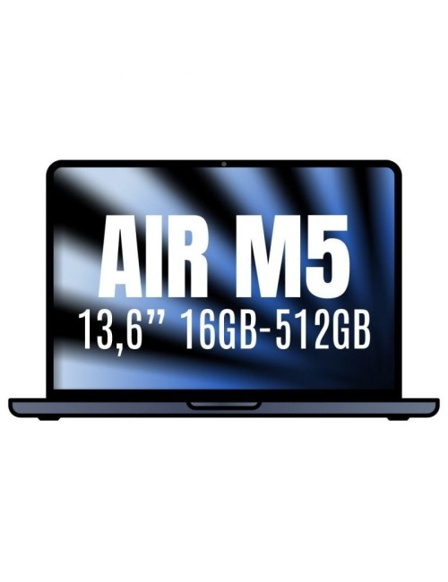 Apple Macbook Air 13,6'/ M5 10-Core CPU/ 16GB/ 512GB SSD/ 8-Core GPU/ Medianoche