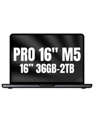 Apple Macbook Pro 16'/ M5 Max 18-Core CPU/ 36GB/ 2TB SSD/ 32-Core GPU/ Negro Espacial