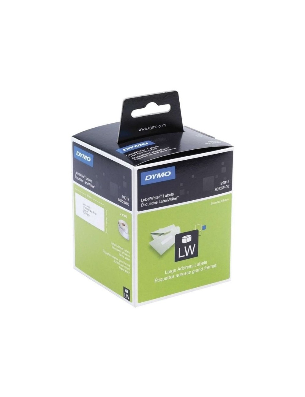 Etiquetas Adhesivas en Rollo Dymo 99012/ 89 x 36mm/ 260 x 2 uds