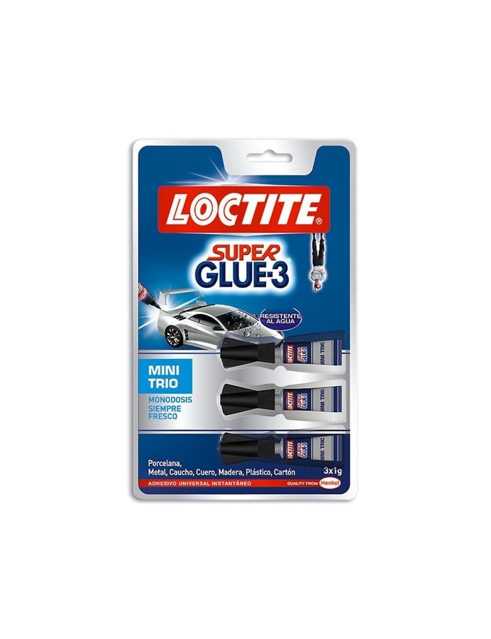 Pegamento en Tubo Loctite Super Glue-3 Mini Trio/ 3 x 1g