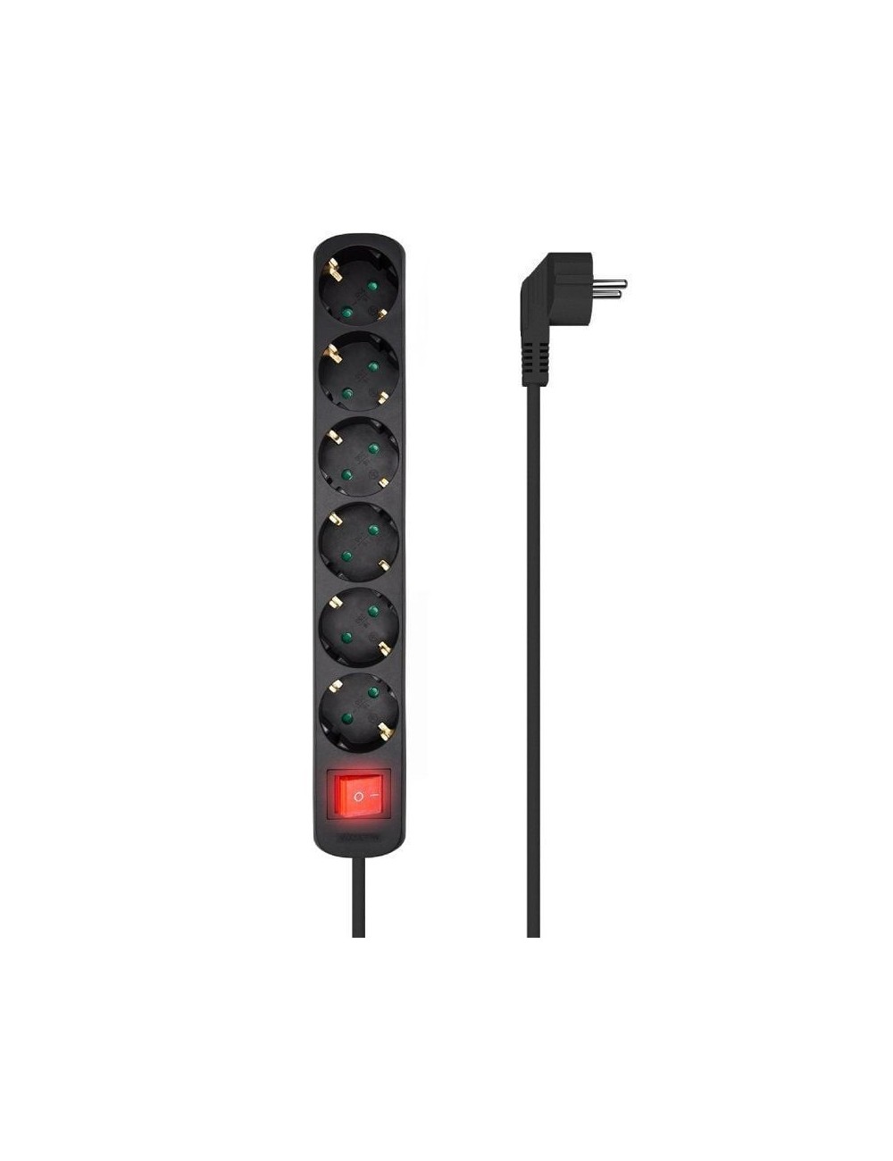 Regleta con Interruptor Aisens A154-0536/ 6 Tomas de Corriente/ Cable 1.4m/ Negro