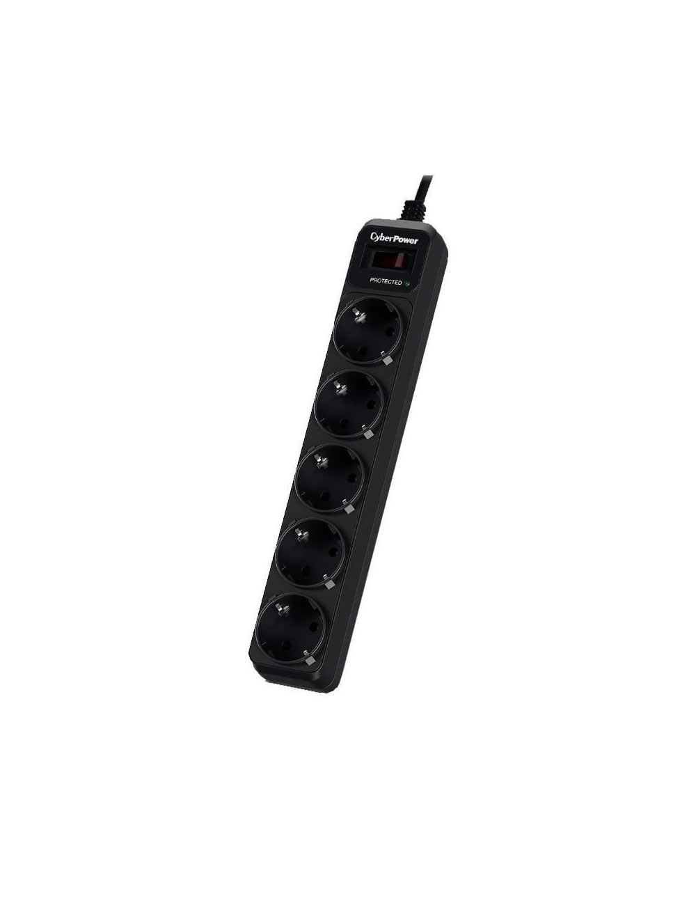 Regleta con interruptor Cyberpower B0520SC0-DE/ 5 Tomas de corriente/ Cable 1.8m/ Negra