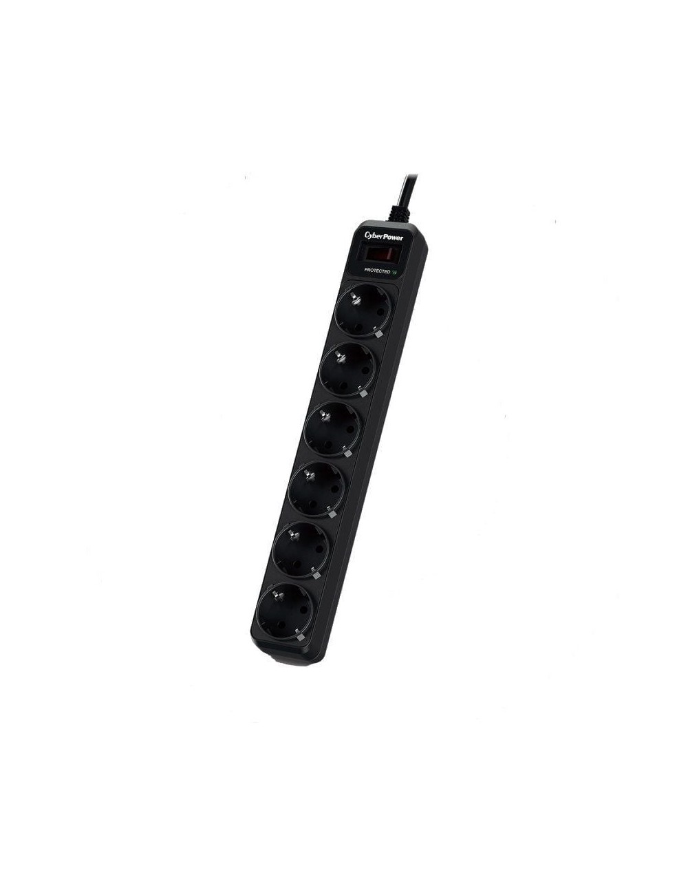 Regleta con interruptor Cyberpower B0620SC0-DE/ 6 Tomas de corriente/ Cable 1.8m/ Negra