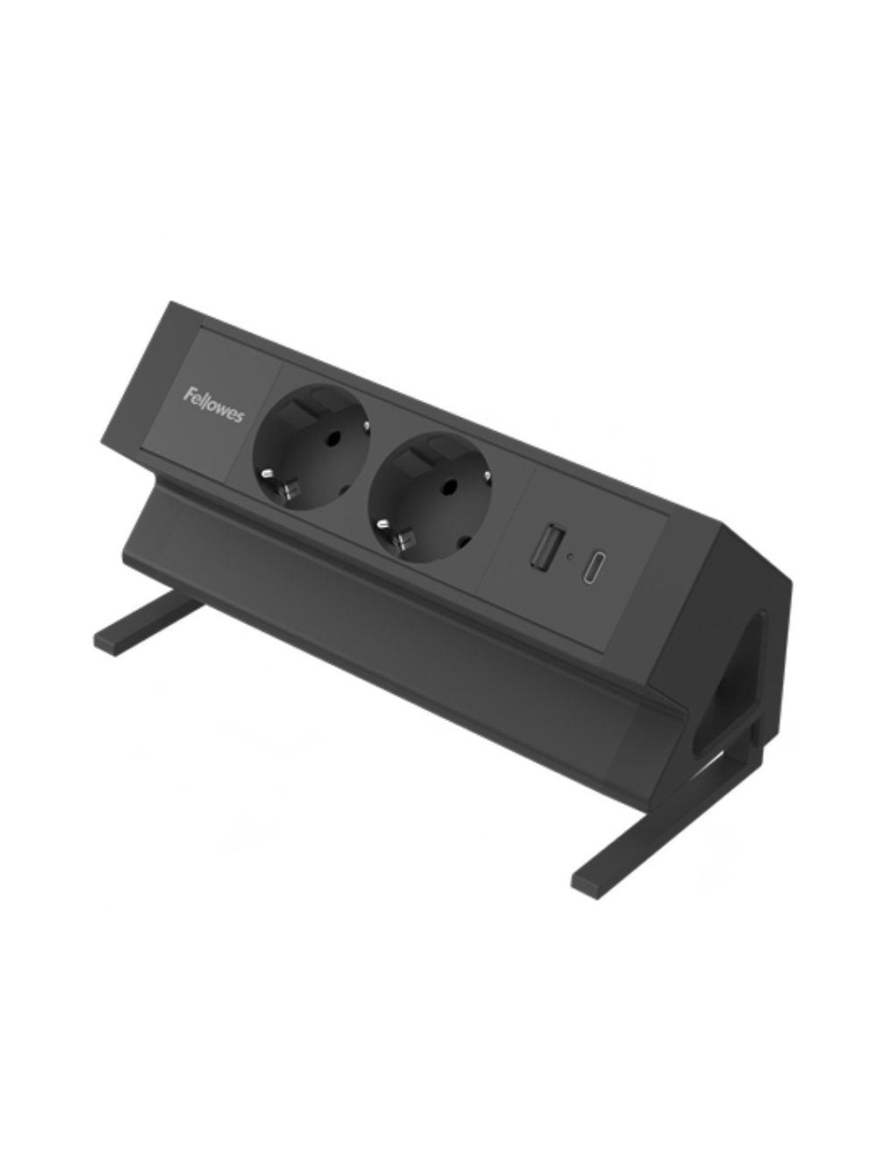 Regleta Sobremesa Fellowes 100137182/ 2 Tomas de corriente/ 1 USB - 1 USB Tipo-C/ Cable 2m/ Negra