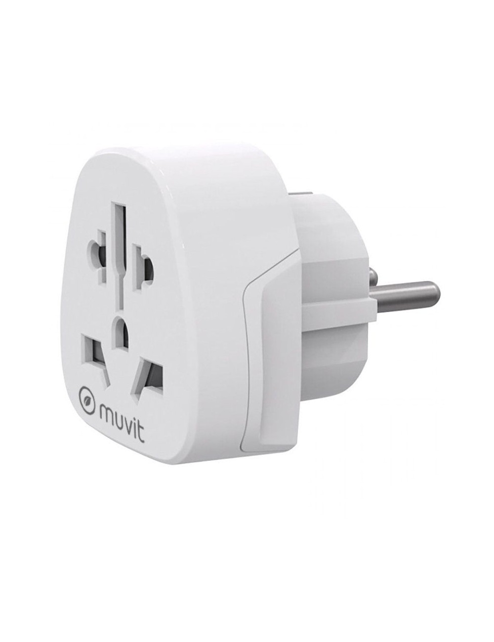 Enchufe Universal Muvit For Change MCADP0007/ 1 Toma de Corriente/ Blanco