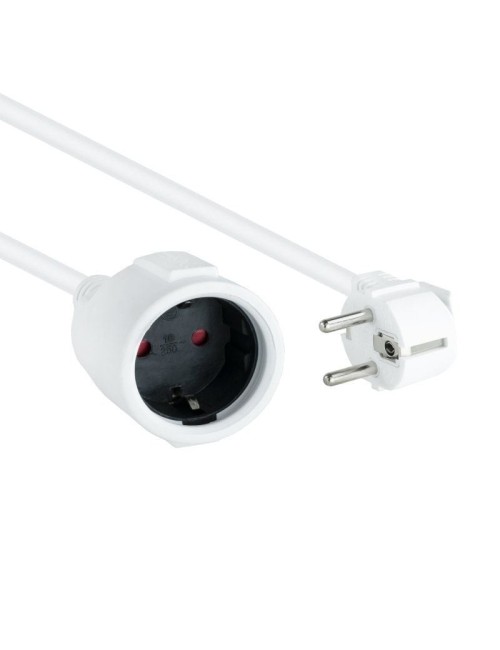 Cable Alargador de Corriente Nanocable 10.22.0605-W/ Schuko Hembra - Schuko Macho/ 5m/ Blanco