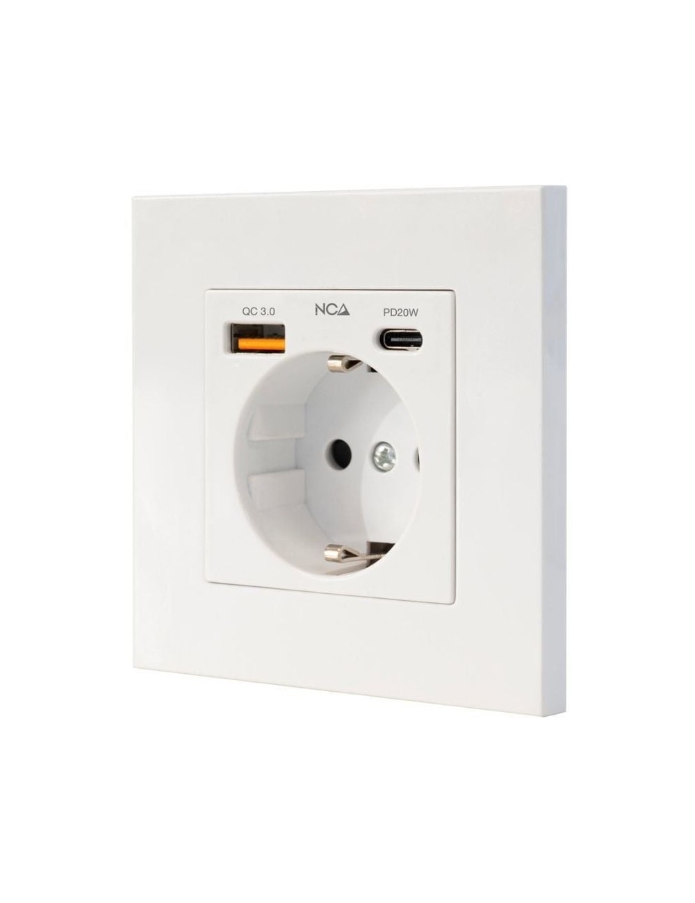Roseta de Pared Nanocable 10 35 0011/ 1 Schuko/ 1 USB Tipo-C/ 1 USB