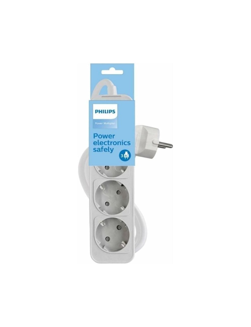 Regleta con Interruptor Philips CHP2134W/12/ 3 Tomas de corriente/ Cable 1.5m/ Blanco