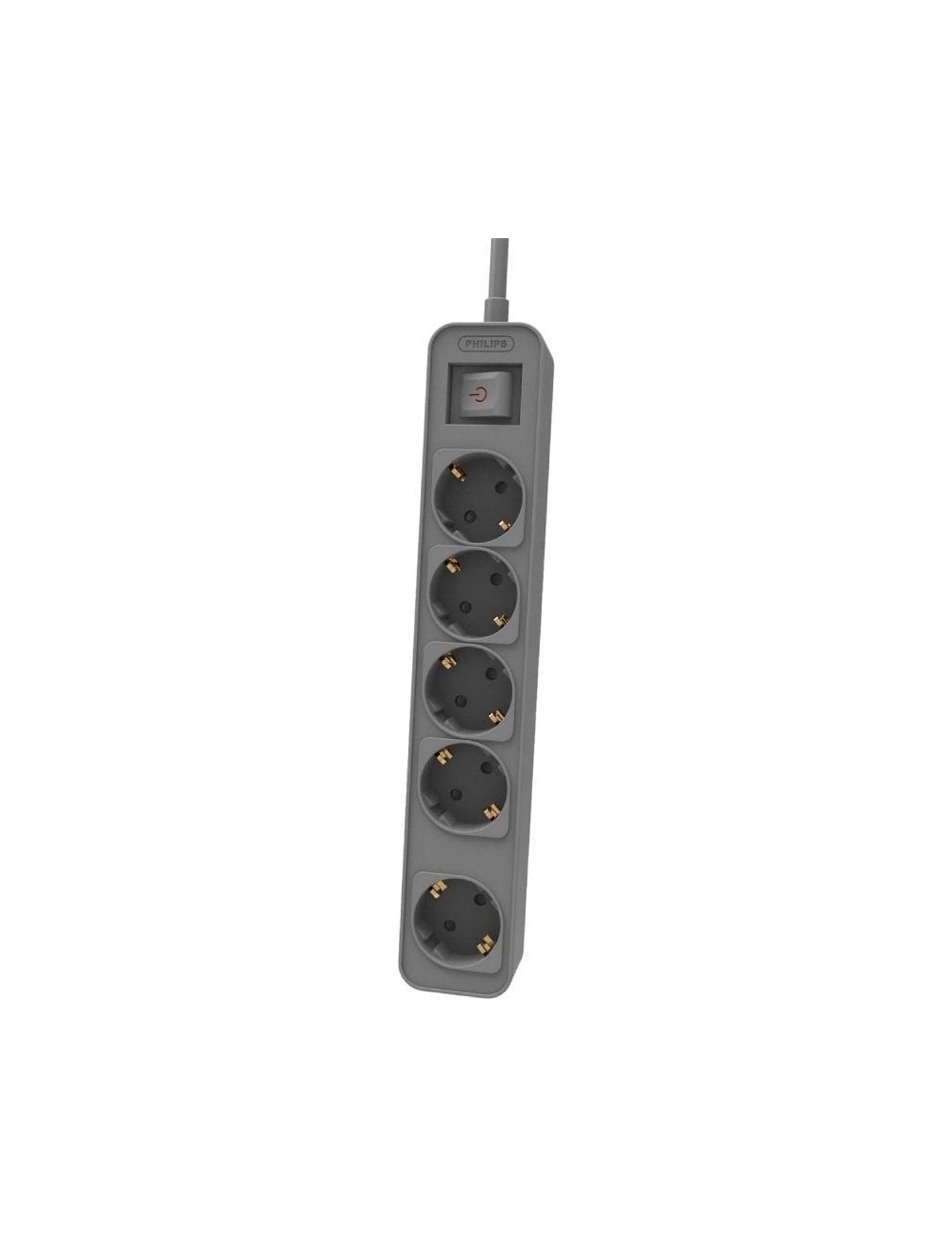 Regleta con Interruptor Philips CHP2154G/12 5 Tomas de corriente/ Cable 1.5m/ Gris