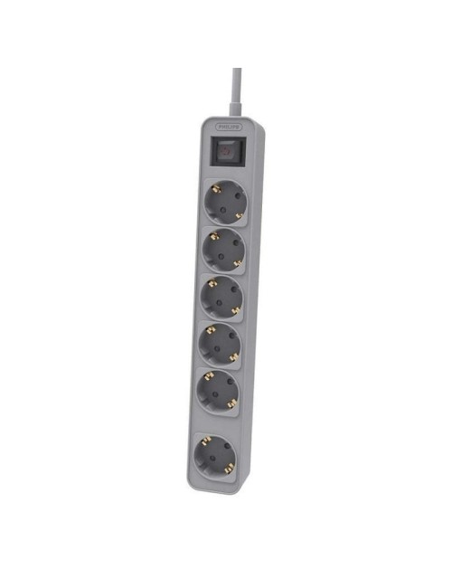 Regleta con Interruptor Philips CHP2164G/10/ 6 Tomas de corriente/ Cable 1.5m/ Gris