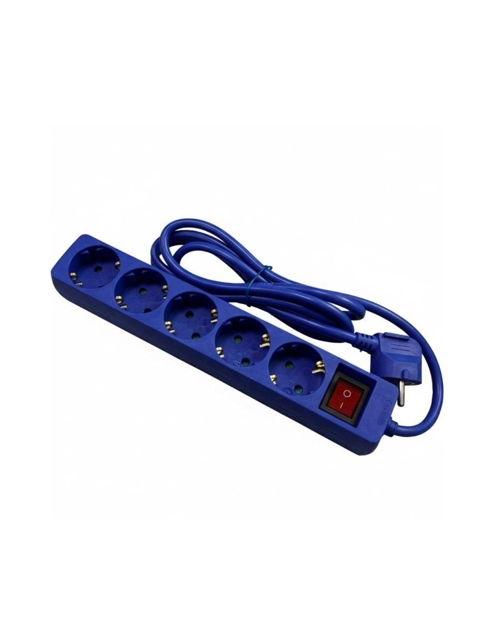 Regleta con Interruptor Phasak BN 0825/ 5 Tomas de Corriente/ Cable 1.8m/ Azul
