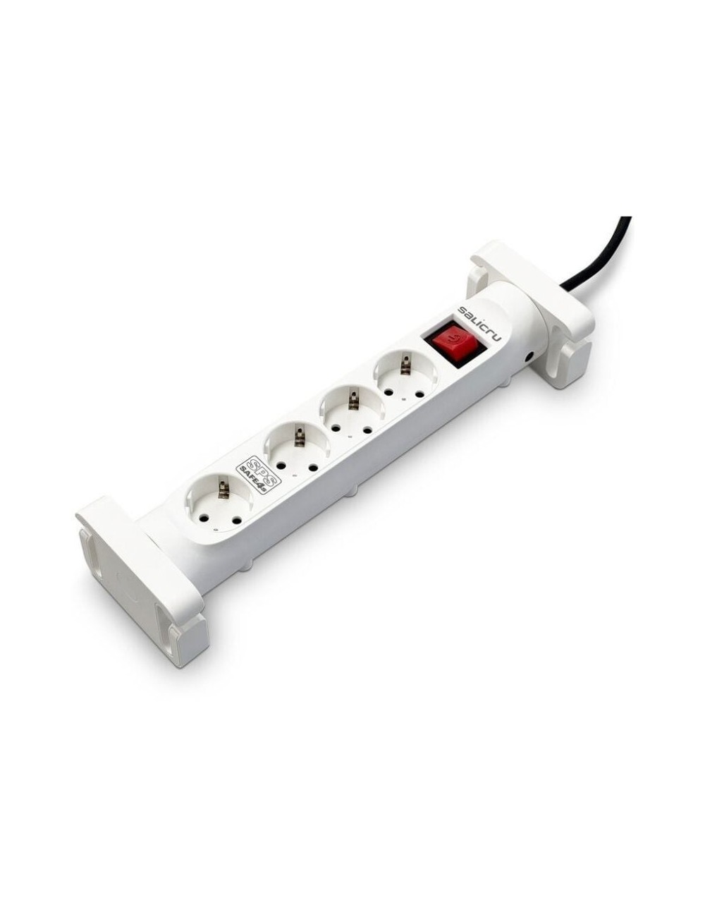 Regleta con interruptor Salicru SAFE 4S/ 4 Tomas de corriente/ Cable 1.4m/ Blanca