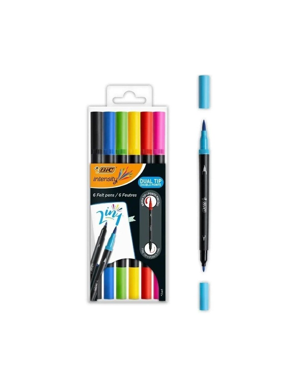 Rotuladores Punta Fina Bic Intensity Dual Tip 989694/ Colores Surtidos