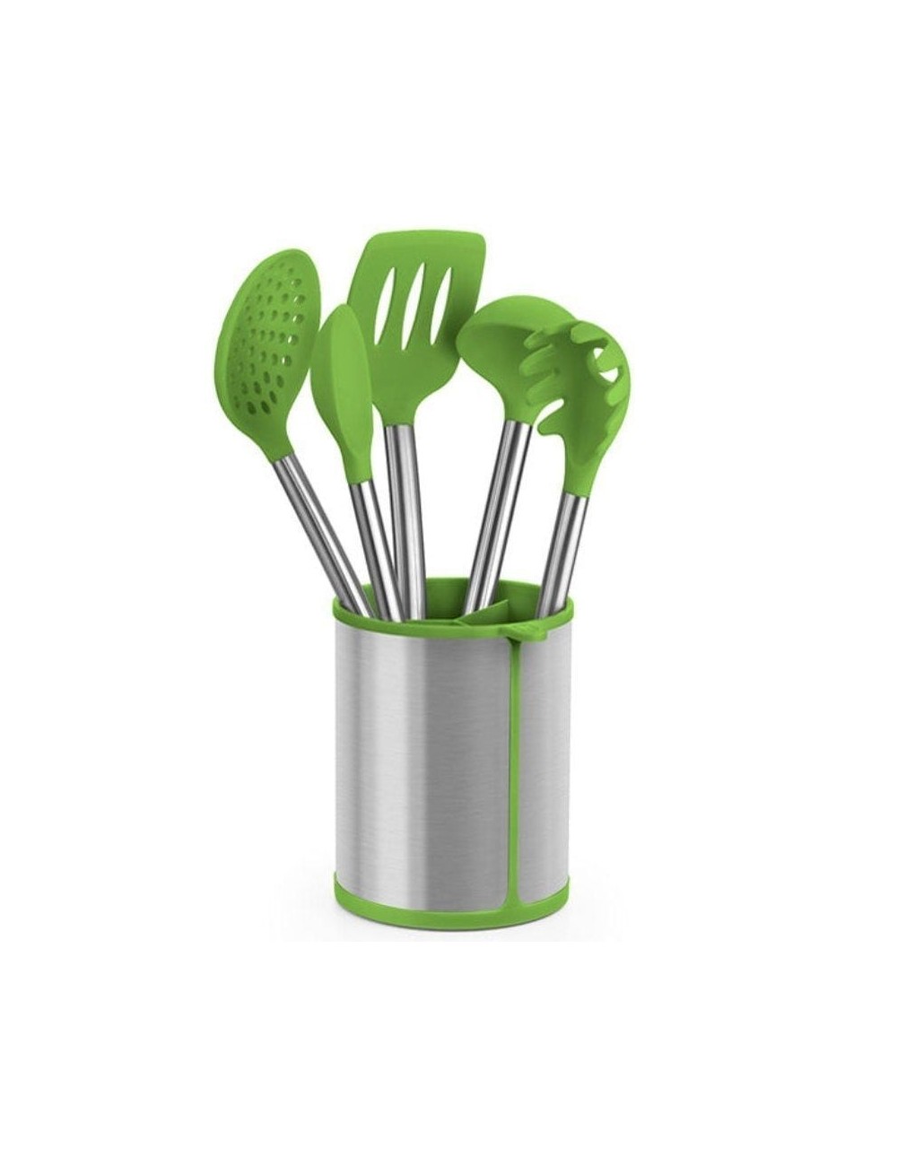 Set 5 Utensilios Bra Prior A197011/ Bote Porta Utensilios/ Espátula/ Cuchara/ Pasta/ Cazo/ Espumadera/ Cucharón