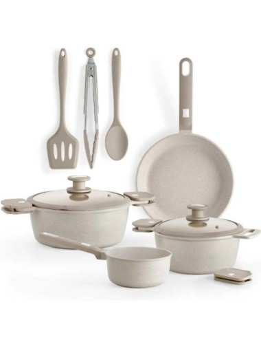 Pack Batería de Cocina Monix Denmark/ Cazo Ø16cm/ Sarten Ø24cm/ Cacerolas Ø20 - 24cm/ Aluminio Fundido/ Apta para Inducción