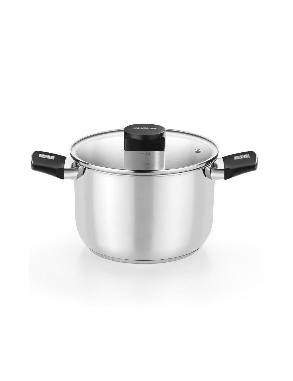 Olla Elite Inox M240222/ 22cm/ 5L/ Acero Inoxidable/ Apta para Inducción