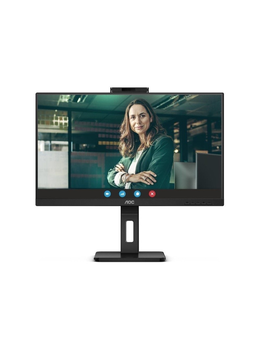 Monitor Profesional AOC 24P3QW 23.8'/ Full HD/ Webcam/ Multimedia/ Regulable en altura/ Negro