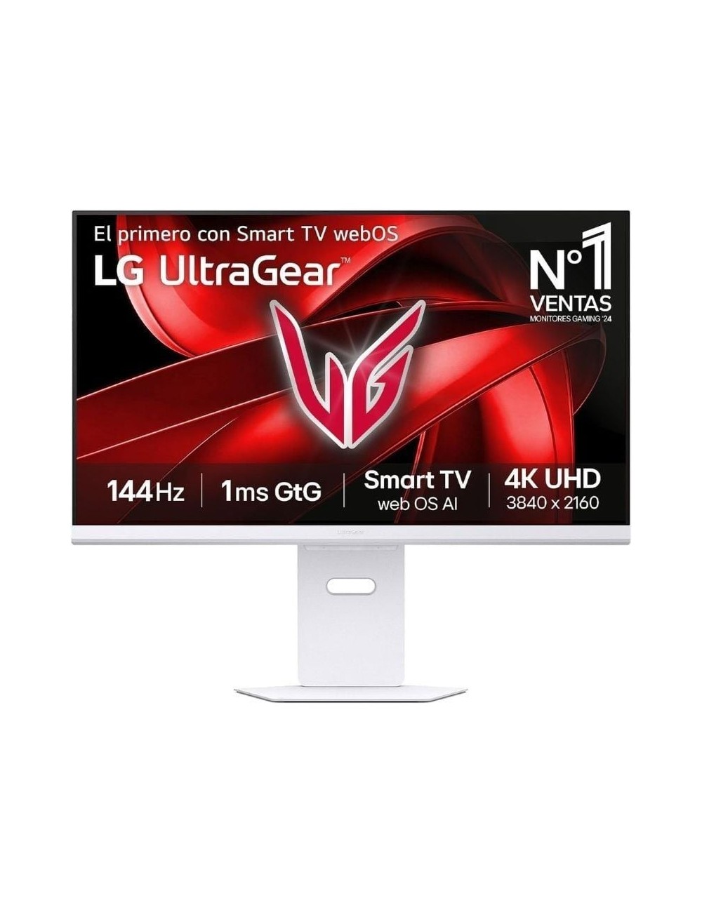 Smart Monitor Gaming LG UltraGear 32G810SA-W 32'/ 4K/ Multimedia/ 1ms/ 144Hz/ IPS/ Regulable en altura/ Smart TV/ Blanco