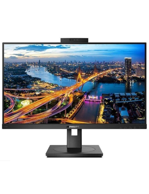Monitor Profesional Philips 242B1H 23.8'/ Full HD/ Webcam/ Multimedia/ Regulable en altura/ Negro