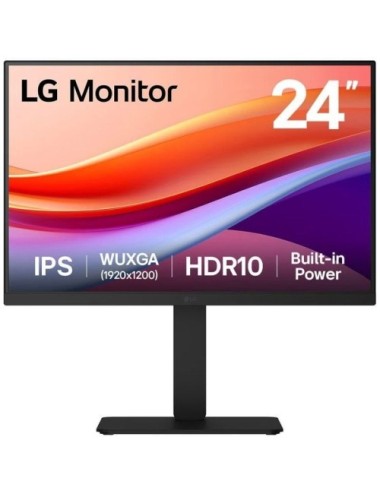 Monitor Profesional LG 24BA55W-B 24'/ WUXGA/ Multimedia/ Regulable en altura/ Negro