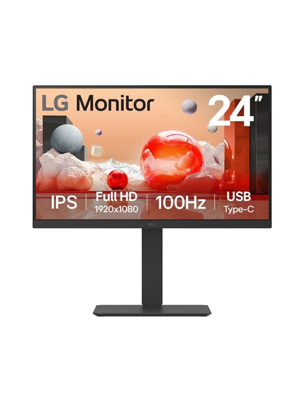 Monitor Profesional LG 24BA650-B 23.8'/ Full HD/ Multimedia/ Negro