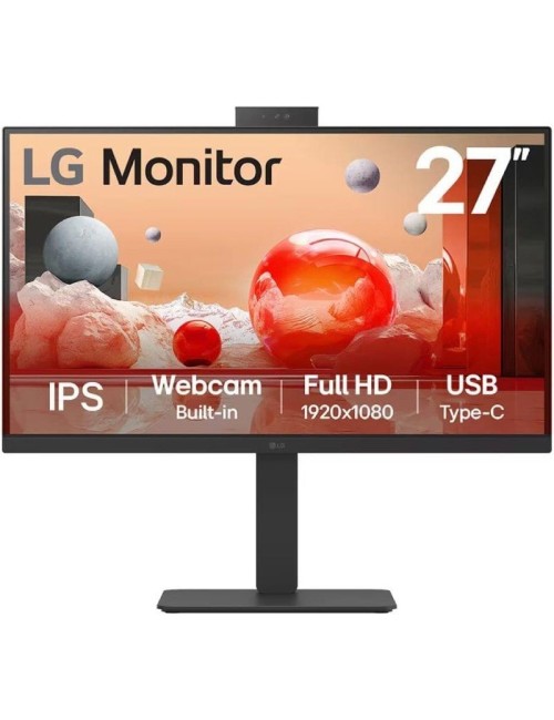 Monitor Profesional LG 27BA850-B 27'/ Full HD/ Webcam/ Multimedia/ Regulable en altura/ Negro