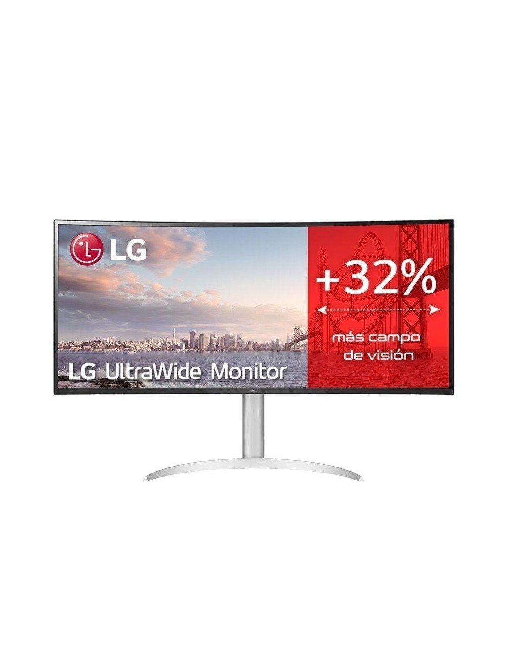 Monitor Profesional Ultrapanorámico LG UltraWide 34WQ650-W 34'/ WFHD/ Multimedia/ Regulable en altura/ Plata y Blanco