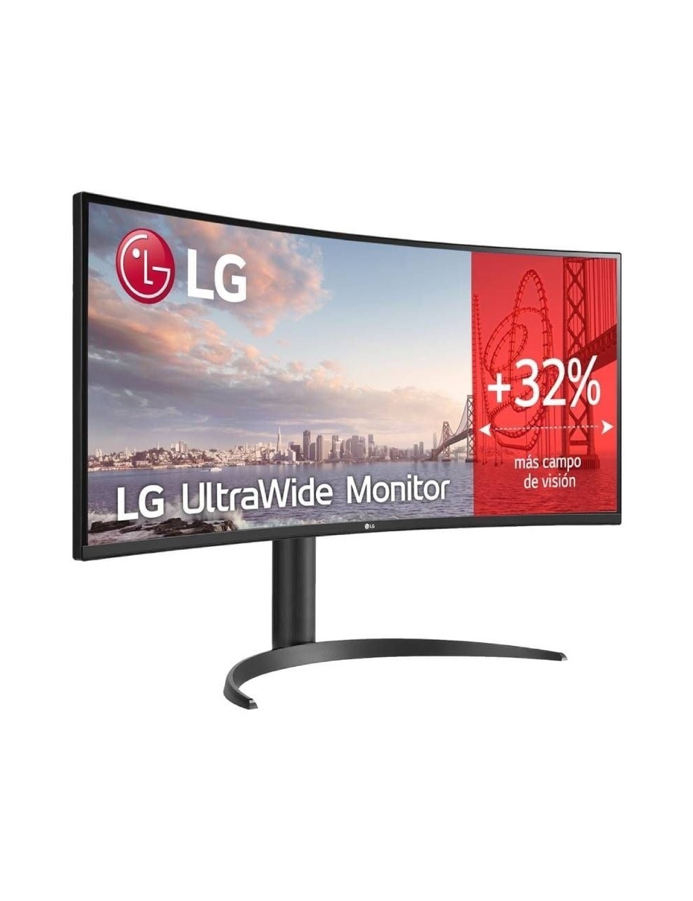 Monitor Profesional Ultrapanorámico Curvo LG 34WR55QK-B 34'/ WQHD/ Regulable en altura/ Negro