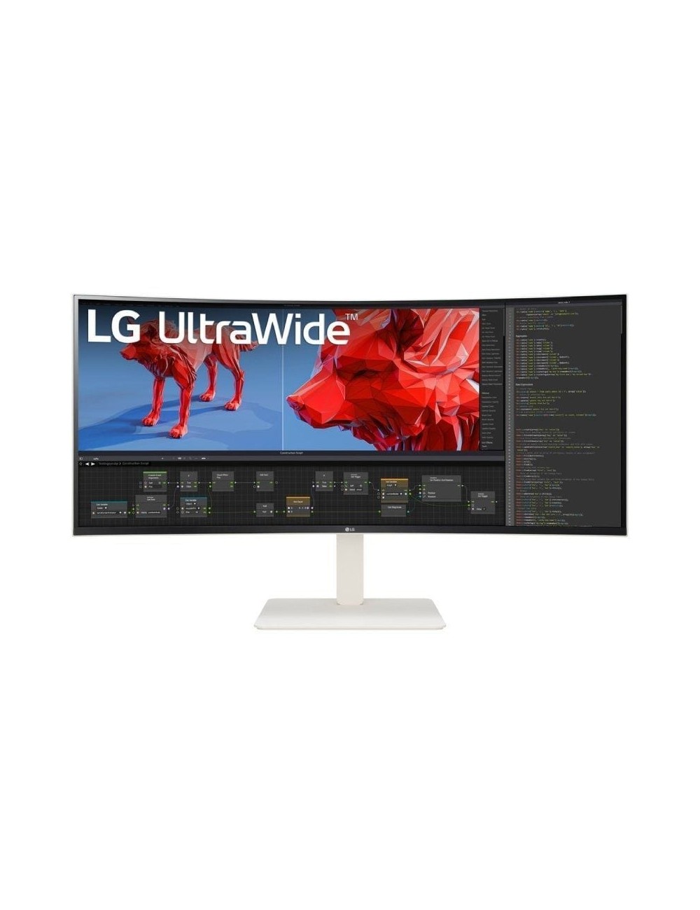 Monitor Profesional Ultrapanorámico Curvo LG 38BR85QC-W 38'/ WQHD+/ Multimedia/ Regulable en altura/ Blanco