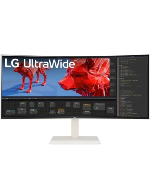 Monitor Profesional Ultrapanorámico Curvo LG 38BR85QC-W 38'/ WQHD+/ Multimedia/ Regulable en altura/ Blanco