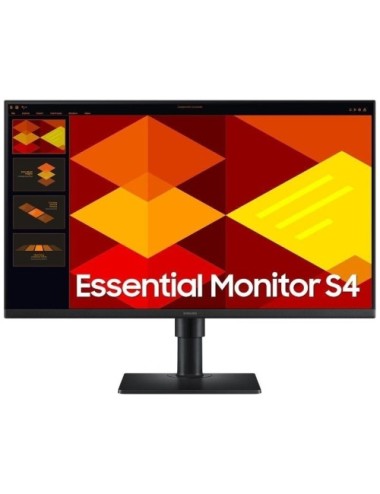 Monitor Profesional Samsung Essential Monitor S4 S24D406GAU/ 24'/ Full HD/ Multimedia/ Regulable en altura/ Negro