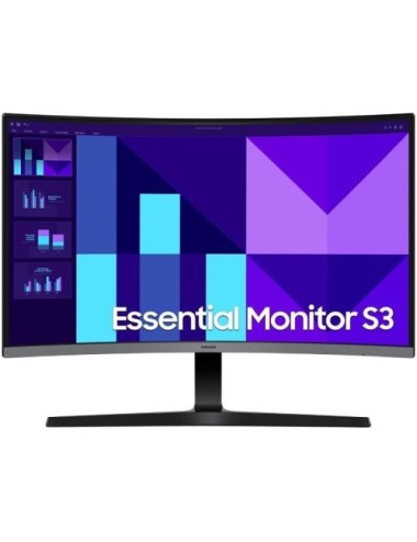 Monitor Profesional Curvo Samsung Essential Monitor S3 S39GD S27D396GAU 27'/ Full HD/ Multimedia/ Negro y Plata