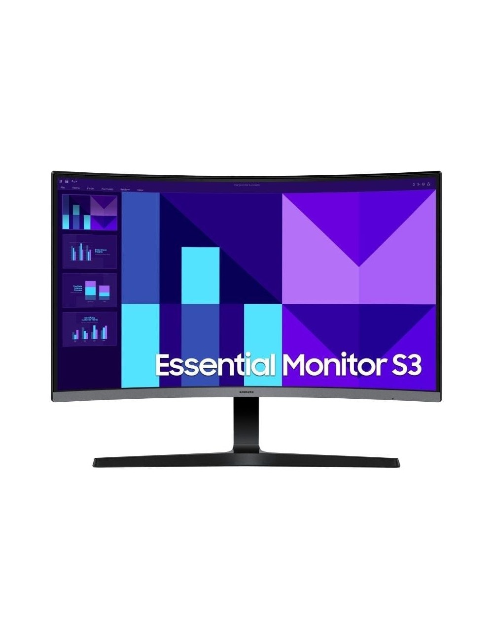 Monitor Profesional Curvo Samsung Essential Monitor S3 S39GD S27D396GAU 27'/ Full HD/ Multimedia/ Negro y Plata