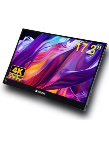 Monitor Portátil Táctil Verbatim PMT-17-4K 17.3'/ 4K/ Multimedia/ Negro