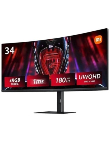 Monitor Gaming Curvo Xiaomi Curved Gaming Monitor G34WQi 34'/ WQHD/ 1ms/ 180Hz/ Negro
