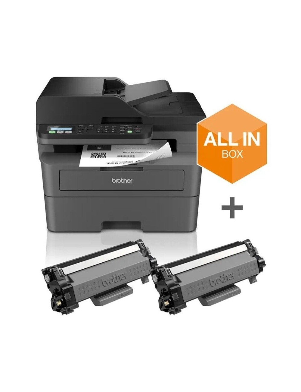 Multifunción Láser Monocromo Brother MFC-L2827DWXL WiFi/ Fax/ Dúplex/ Pack impresora + consumibles XL/ Negra