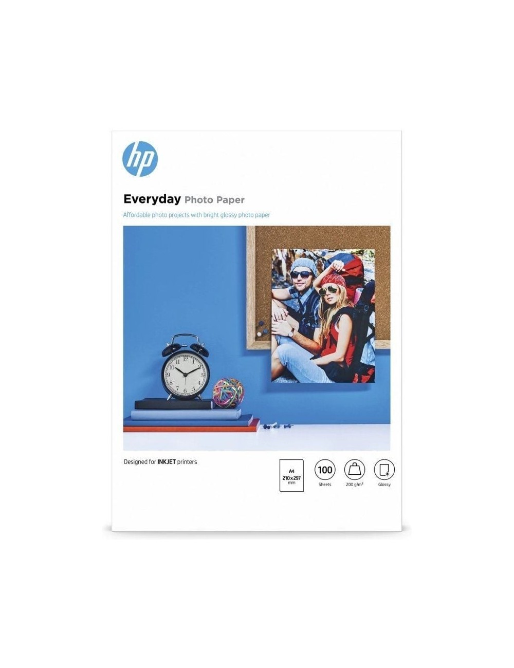 Papel Fotográfico HP Everyday Q2510A/ DIN A4/ 200g/ 100 Hojas