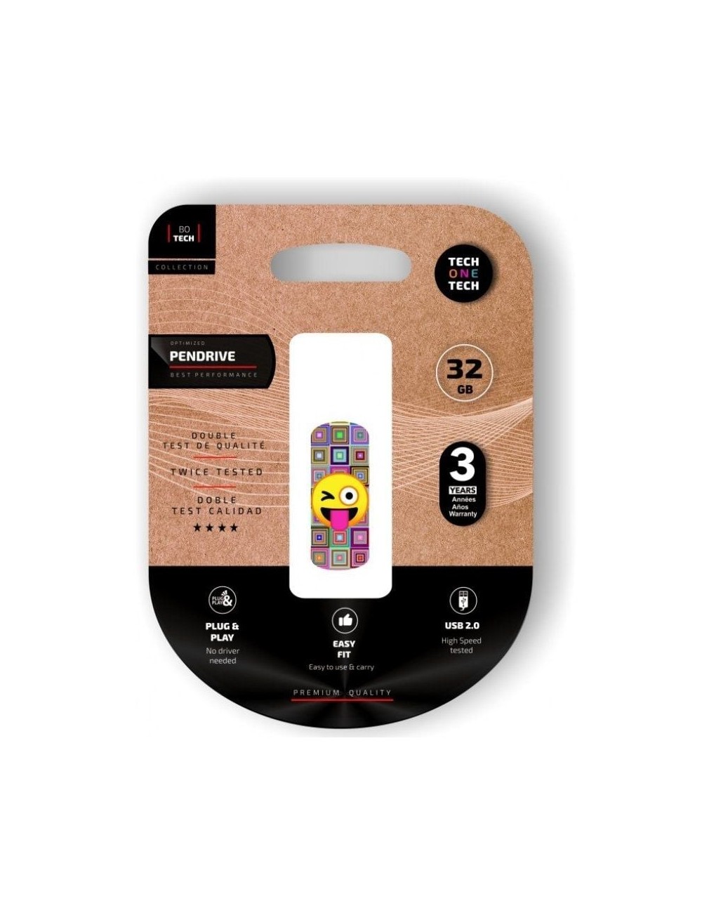 Pendrive 32GB Tech One Tech Emoji guiño USB 2.0