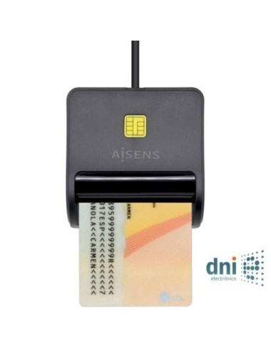 Lector de DNI Aisens ASCR-SN01-BK/ USB 2.0/ Negro