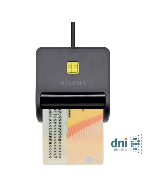 Lector de DNI Aisens ASCR-SN01-BK/ USB 2.0/ Negro