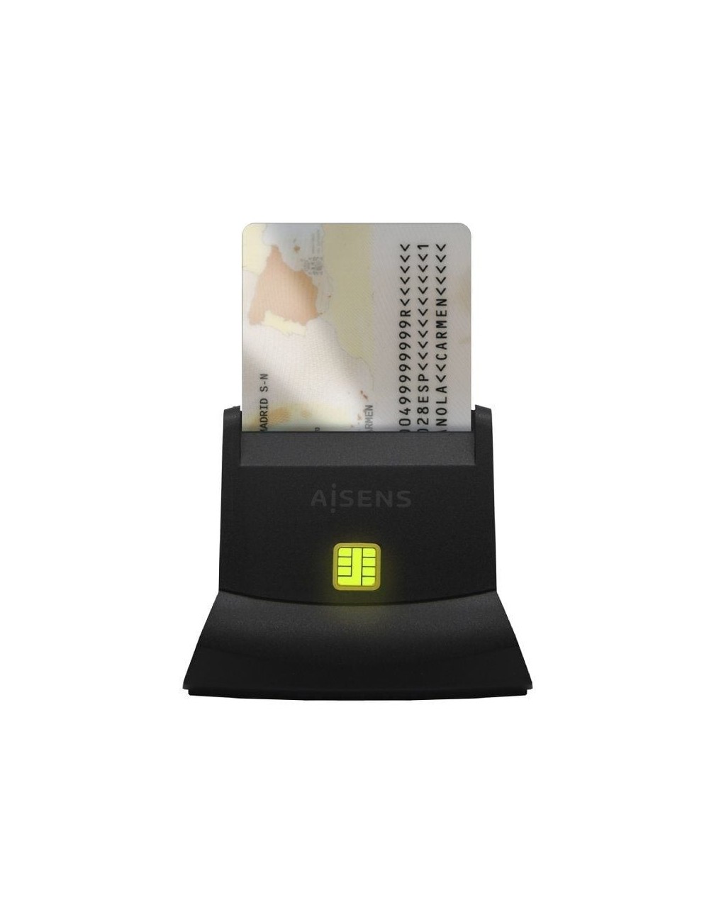 Lector de DNI y Tarjetas Aisens ASCR-SN05-BK/ USB 2.0/ Negro