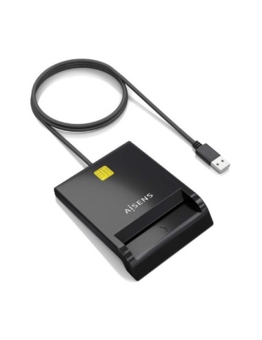 Lector de DNI y Tarjetas Aisens ASCR-SN06-BK/ USB 2.0/ Negro