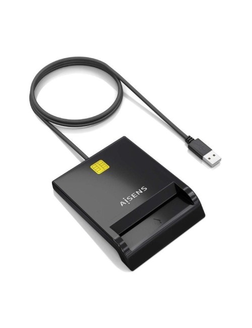 Lector de DNI y Tarjetas Aisens ASCR-SN06-BK/ USB 2.0/ Negro