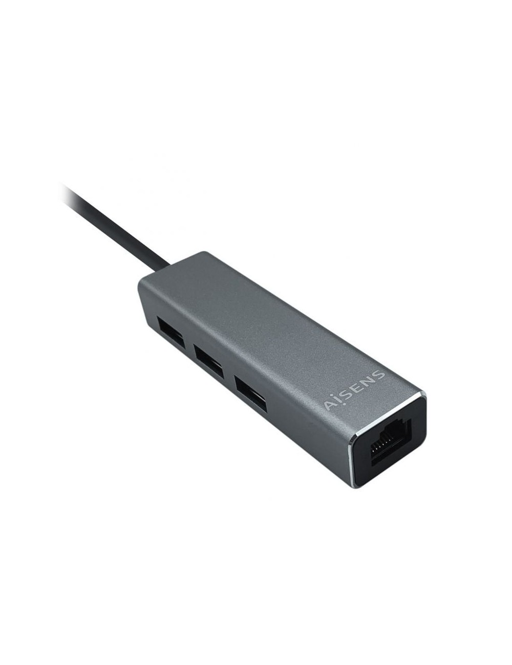 Hub USB 3.0 Aisens A106-0401/ 3xUSB/ 1xRJ45/ Gris