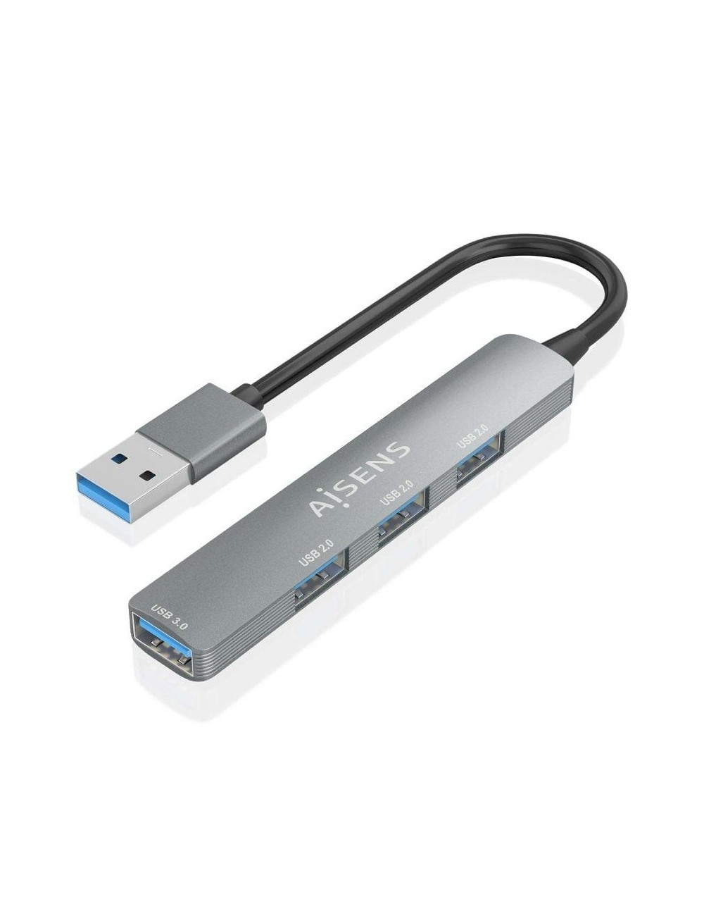 Hub USB 3.0 Aisens A106-0859/ 4xUSB/ Gris