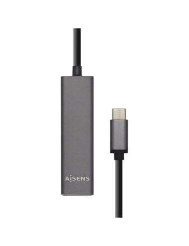 Hub USB Tipo-C Aisens A109-0403/ 4xUSB/ Gris